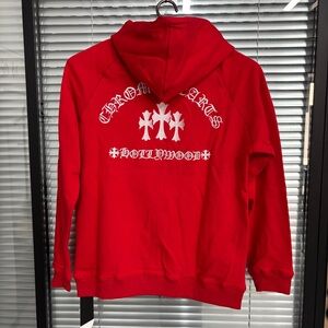 Chrome Hearts red zip-up hoodie